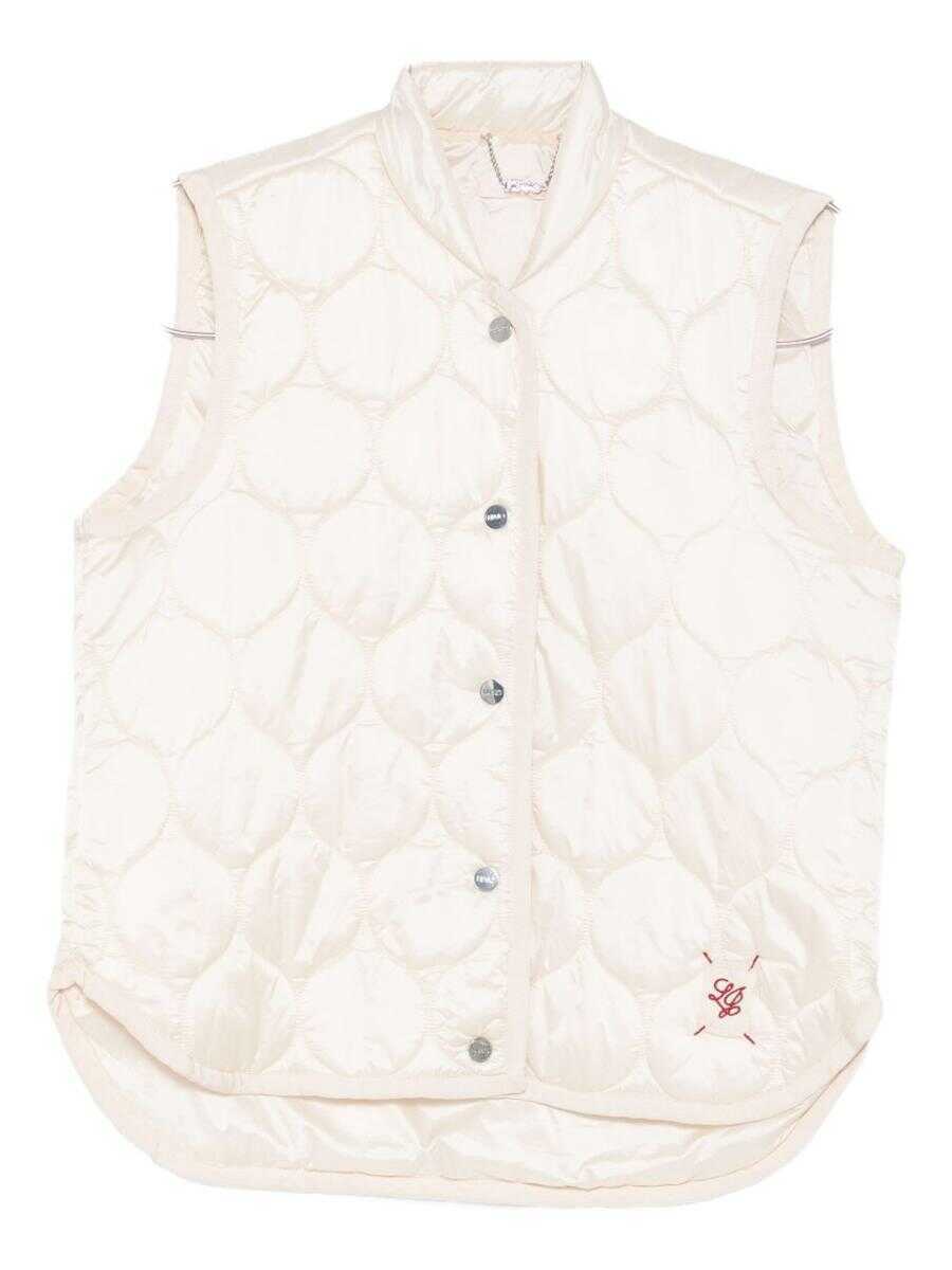 Geci Liu Jo Liu Jo White Quilted Vest Beige Femei (BM 19189554) 1