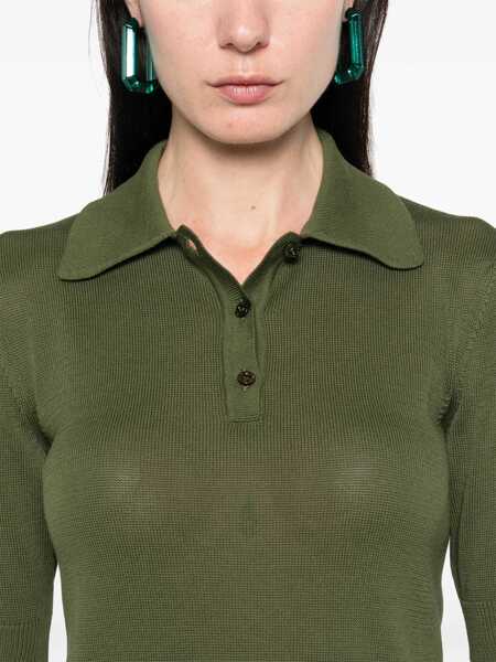 Topuri Saint Laurent Saint Laurent T-Shirts & Tank Tops GREEN Femei (BM 19189923) 5