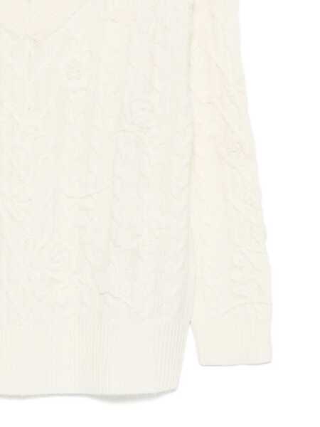 Pulovere ERMANNO FIRENZE Ermanno Firenze V-Necked Sweater Beige Femei (BM 19190784) 3