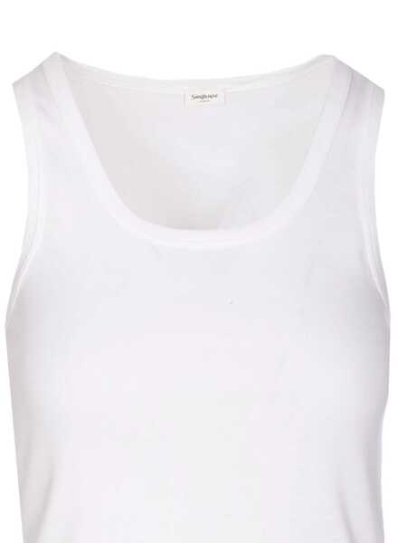 Topuri Saint Laurent Saint Laurent T-Shirts & Tank Tops WHITE Femei (BM 19192200) 4