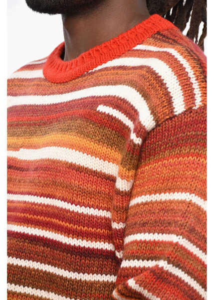 Pulovere DSQUARED2 Multicolor Striped Crew-Neck Sweater With Leather Patch Multicolor Barbati (BM 19205051) 3