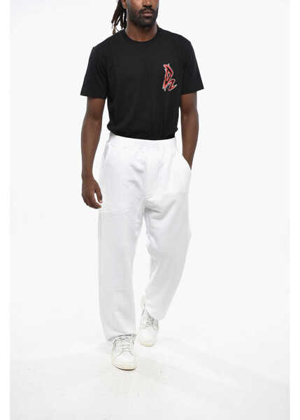 Pantaloni de trening DSQUARED2 Brushed Cotton Chill Out Sweatpants White Barbati (BM 19205054) 4