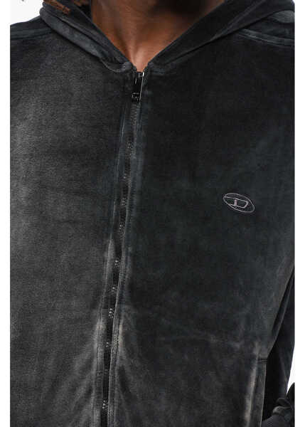 Bluze de trening Diesel Red Tag Chenille Clock Hoodie Black Barbati (BM 19205057) 3