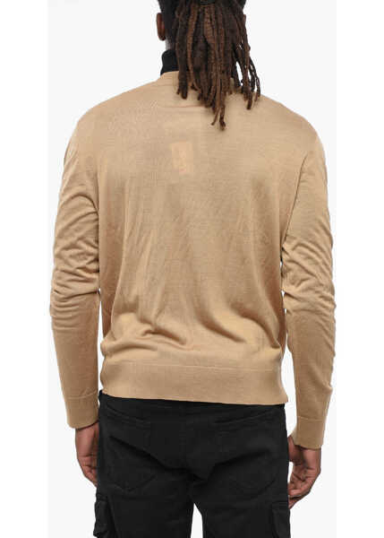 Cardigane DSQUARED2 Virgin Wool Cardigan With Embossed Monogram Beige Barbati (BM 19205069) 2