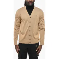 Cardigane Virgin Wool Cardigan With Embossed Monogram Barbati