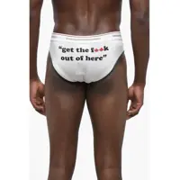 Chiloti pentru Barbati - Chiloti DSQUARED2 Stretch Cotton Brief With Contrasting Print White Barbati (BM 19205075) - B-mall.ro