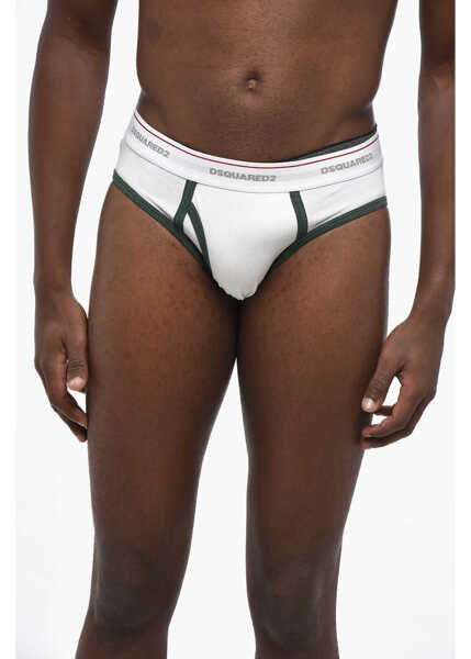 Chiloti DSQUARED2 Stretch Cotton Brief With Contrasting Print White Barbati (BM 19205075) 1