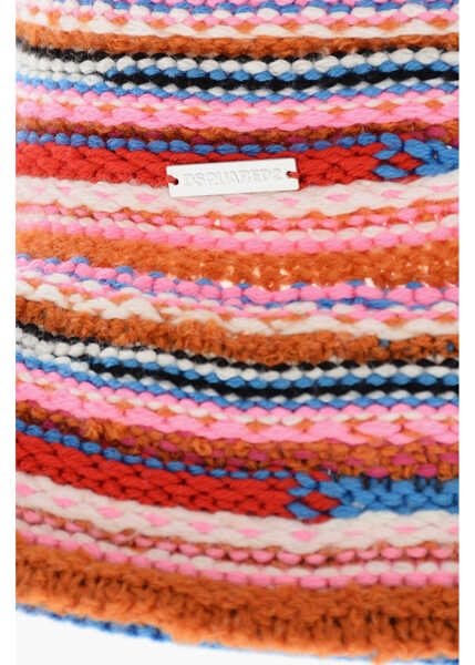Caciuli DSQUARED2 Knitted Bucket Hat With Striped Motif Multicolor Barbati (BM 19205078) 1