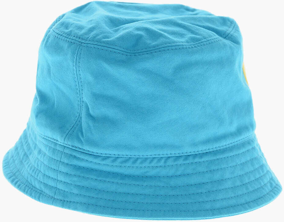 Caciuli DSQUARED2 Cotton Bucket Hat With Embroidered Logo Light Blue Barbati (BM 19205081) 2