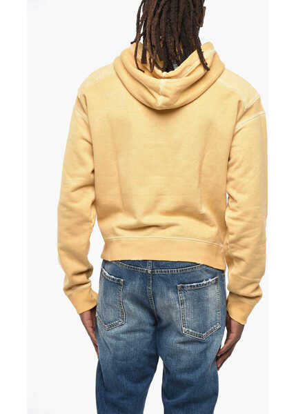 Bluze de trening DSQUARED2 Vintage Effect Cipro Fit Hoodie With Printed Logo Yellow Barbati (BM 19205093) 2