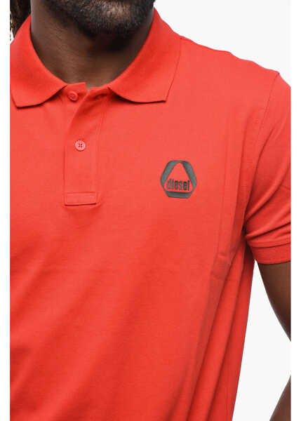 Tricouri Polo Diesel Stretch Cotton T-Smith 8-3 Polo Shirt With Embossed Logo Red Barbati (BM 19205096) 3