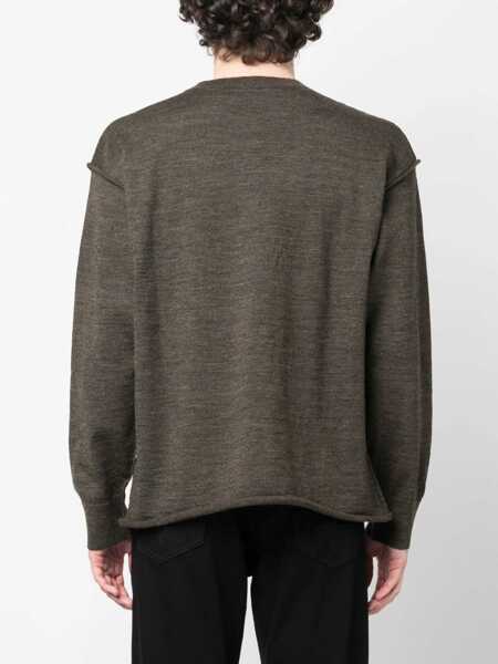 Pulovere DSQUARED2 Virgin Wool Crew-Neck Sweater With Breast Pocket Military Green Barbati (BM 19205105) 4