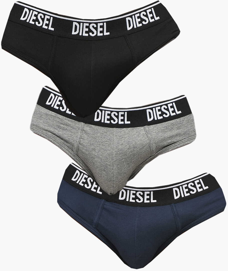 Chiloti Diesel Set Of 3 Stretch Cotton Umbr-Andre Briefs With Logoed Elasti Multicolor Barbati (BM 19205114) 1