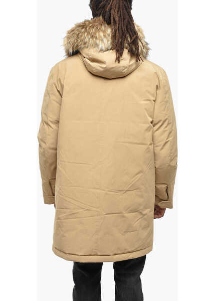 Geci Parka Diesel Padded Milow Parka Jacket With Eco-Fur Detail Beige Barbati (BM 19205117) 2