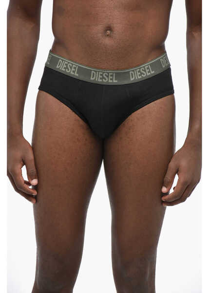 Chiloti Diesel Set Of 3 Stretch Cotton Umbr-Andre Briefs With Logoed Elasti Black Barbati (BM 19205123) 4