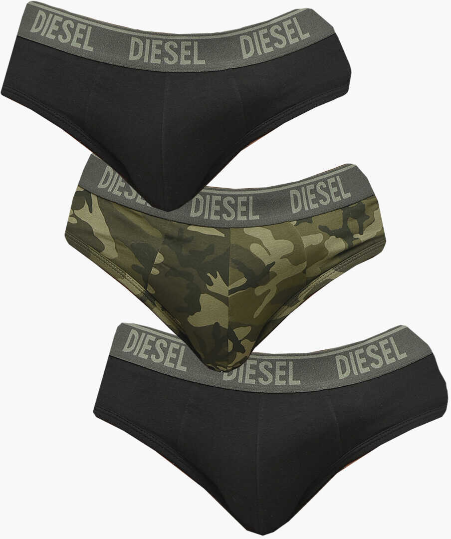 Chiloti Diesel Set Of 3 Stretch Cotton Umbr-Andre Briefs With Logoed Elasti Black Barbati (BM 19205123) 1