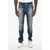 DSQUARED2 Distressed Effect Honda Cool Guy Biker Jeans With Ankle Slit Blue