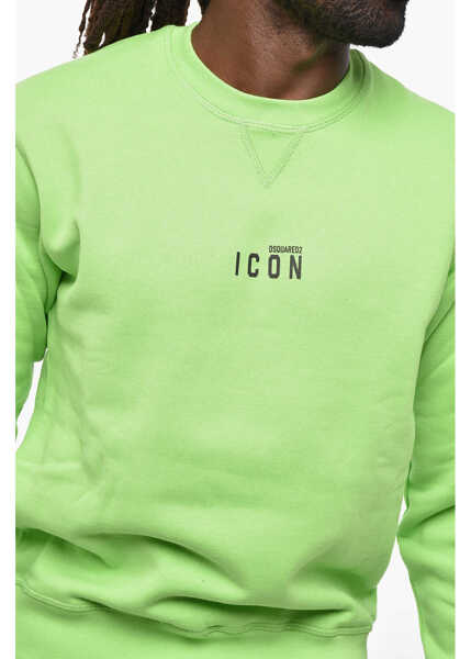 Bluze de trening DSQUARED2 Icon Fleeced Cotton Cool Fit Crew-Neck Sweatshirt With Print Green Barbati (BM 19205132) 3