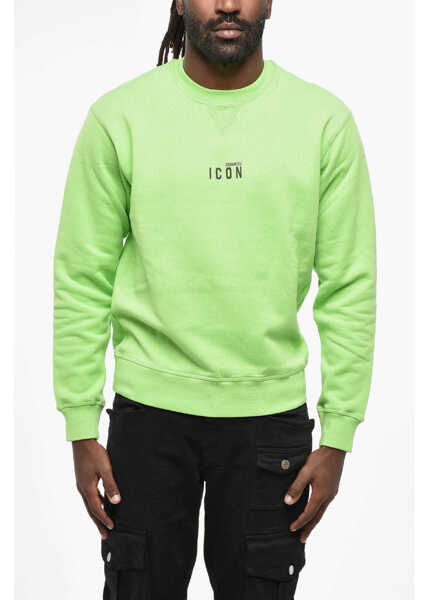 Bluze de trening DSQUARED2 Icon Fleeced Cotton Cool Fit Crew-Neck Sweatshirt With Print Green Barbati (BM 19205132) 1