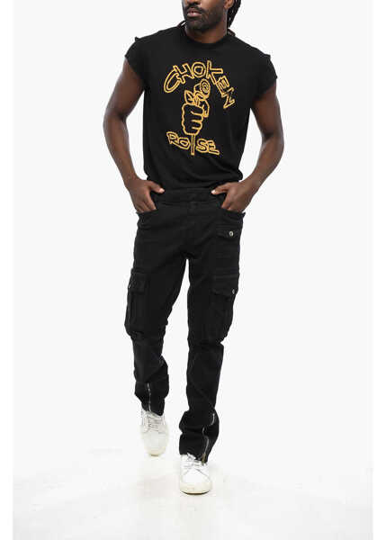 Blugi drepti DSQUARED2 Dark Washed Jeans With Ankle Zip 18Cm Yellow Barbati (BM 19205138) 4