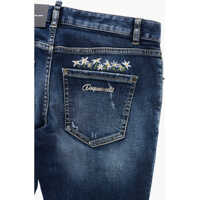 Blugi drepti pentru Baieti - Blugi drepti DSQUARED2 Bootcut Delav Denims With Embroideries Blue Baieti (BM 19205141) - B-mall.ro
