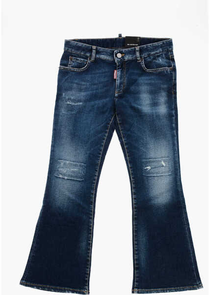 Blugi drepti DSQUARED2 Bootcut Delav Denims With Embroideries Blue Baieti (BM 19205141) 1