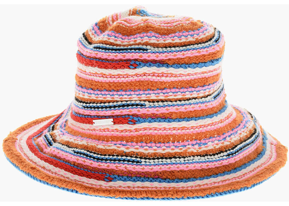 Caciuli DSQUARED2 Knitted Bucket Hat With Striped Motif Multicolor Femei (BM 19205147) 1
