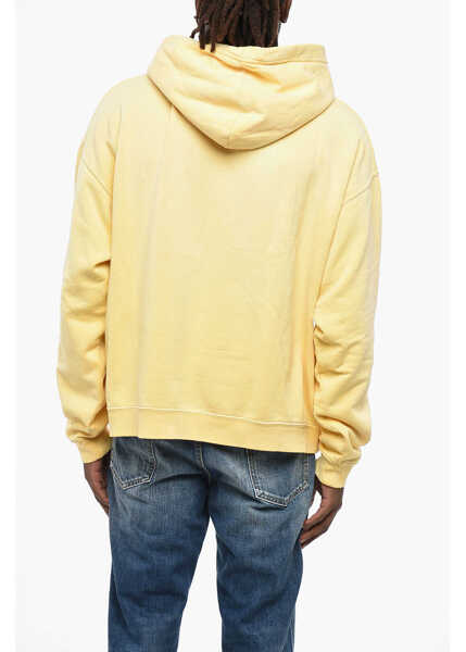 Bluze de trening DSQUARED2 Brushed Cotton Muscle Fit Hoodie With Printed Logo Yellow Barbati (BM 19205159) 2