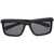 Off-White Solid Color Portland Rectangular Sunglasses Black