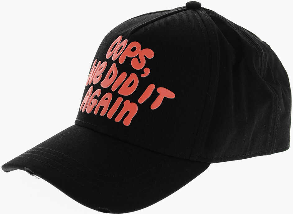 Sepci DSQUARED2 Embossed Print Oops Baseball Cap Black Barbati (BM 19205174) 1
