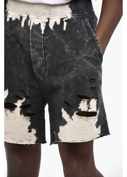 Pantaloni scurti DSQUARED2 Bleached Effect Brushed Cotton Long Arnold Fit Shorts Black Barbati (BM 19205177) 3