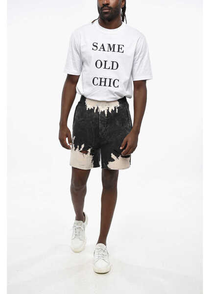 Pantaloni scurti DSQUARED2 Bleached Effect Brushed Cotton Long Arnold Fit Shorts Black Barbati (BM 19205177) 4