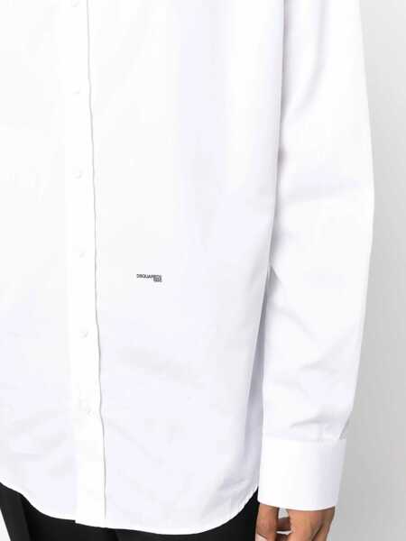 Camasi casual DSQUARED2 Popeline 1995 Shirt With Standard Collar White Barbati (BM 19207688) 5