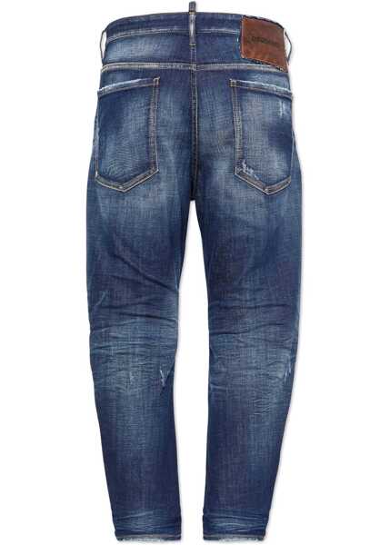 Blugi drepti DSQUARED2 Regular Waist Stretch Denim Bro Jeans 19Cm Blue Barbati (BM 19207691) 2