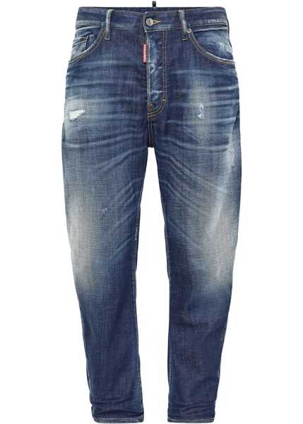 Blugi drepti DSQUARED2 Regular Waist Stretch Denim Bro Jeans 19Cm Blue Barbati (BM 19207691) 1