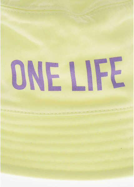 Caciuli DSQUARED2 Olop Cotton Bucket Hat With Printed Logo Yellow Barbati (BM 19207700) 3