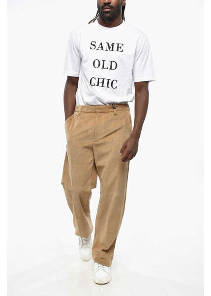 Pantaloni casual DSQUARED2 Straight Leg Corduroy Pants Beige Barbati (BM 19207703) 4