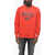 Diesel Crew Neck Brushed Cotton Sweatshirt With Printed Logo Red
