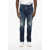 DSQUARED2 Vintage Effect 642 Jeans With Decorative Stars And Metallic Blue