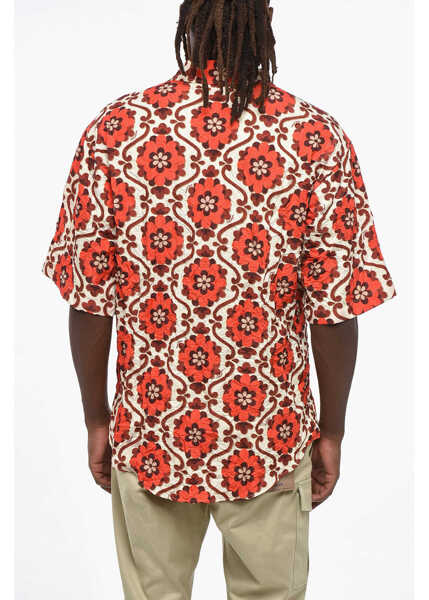 Camasi casual DSQUARED2 Floral Patterned Bowling Shirt With Wrinkled Effect Multicolor Barbati (BM 19207718) 2