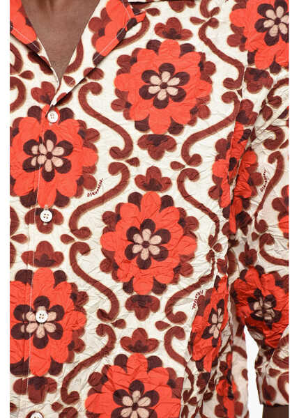 Camasi casual DSQUARED2 Floral Patterned Bowling Shirt With Wrinkled Effect Multicolor Barbati (BM 19207718) 3