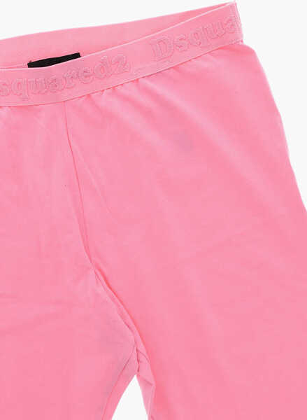 Colanti DSQUARED2 Cotton Leggings With Logoed Elastic Waistband Pink Fete (BM 19207724) 2