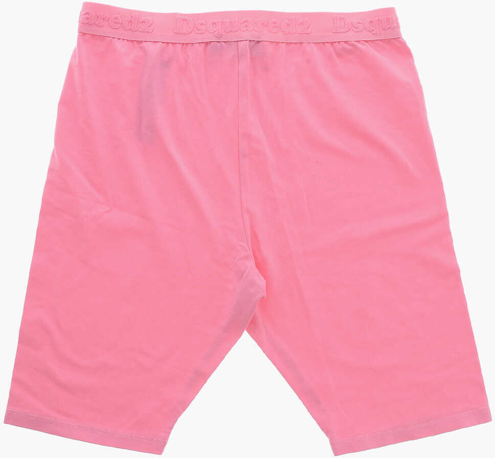 Colanti DSQUARED2 Cotton Leggings With Logoed Elastic Waistband Pink Fete (BM 19207724) 3
