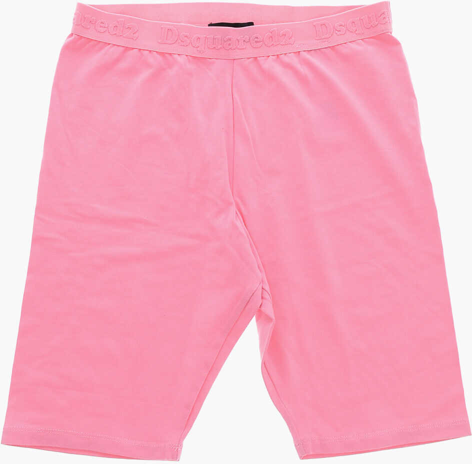 Colanti DSQUARED2 Cotton Leggings With Logoed Elastic Waistband Pink Fete (BM 19207724) 1