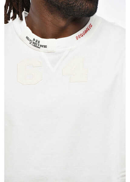 Tricouri DSQUARED2 Loose Fit 64 T-Shirt With Patch White Barbati (BM 19207736) 3
