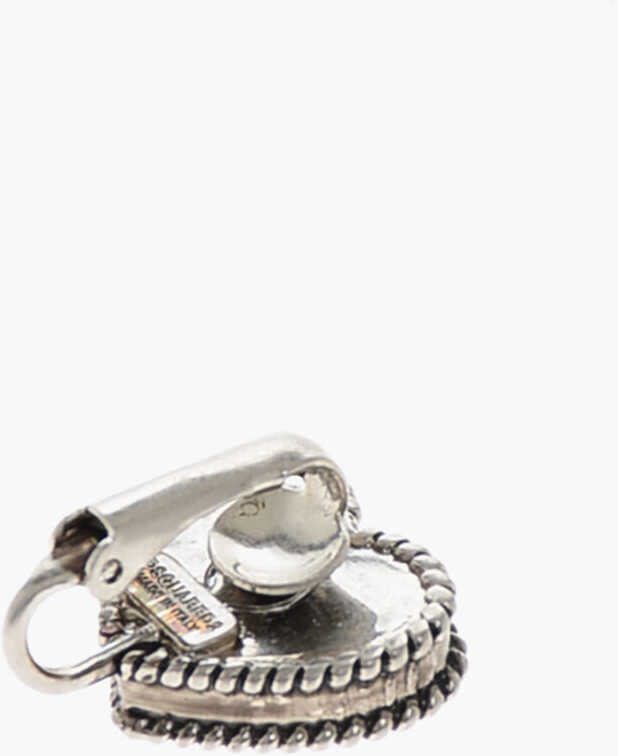 Cercei DSQUARED2 Enamelled Brass Heart Single Earring Pink Femei (BM 19207748) 2