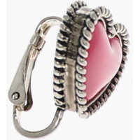 Cercei DSQUARED2 Dama - Cercei DSQUARED2 Enamelled Brass Heart Single Earring Pink Femei (BM 19207748) - B-mall.ro