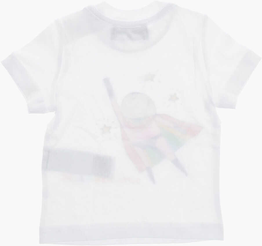 Tricouri DSQUARED2 Crew Neck Superhero T-Shirt With Print White Baieti (BM 19207757) 3