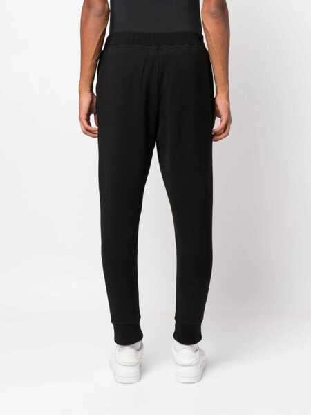 Pantaloni de trening DSQUARED2 Fleeced Cotton Icon Sweatpants With Cuffs Black Barbati (BM 19207760) 4