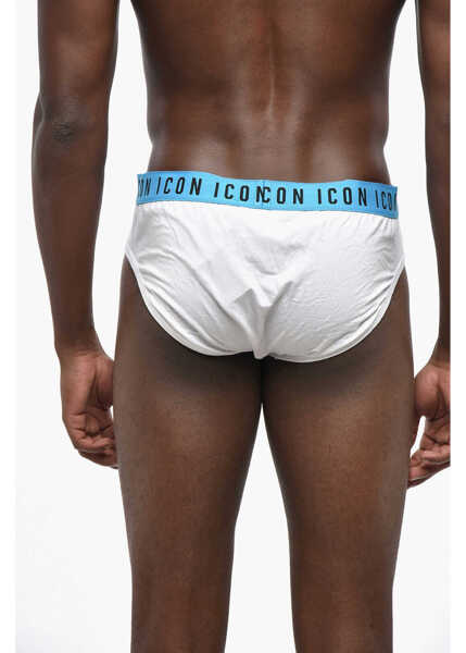 Chiloti DSQUARED2 Icon Stretch Cotton Brief With Contrasting Logoed Band White Barbati (BM 19207763) 2